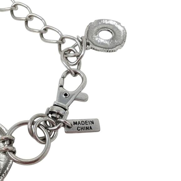 Chicos Silver Tone Chain Belt Blue Yellow Medallions Y2K Western Boho One Size - Picture 5 of 7